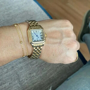 Panthere Classic Rectangle Gold Stainless Steel Watch